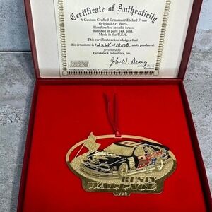 VTG 1996 Miller RUSTY WALLACE #2 BRASS 24K Gold Christmas Ornament W/ COA‎